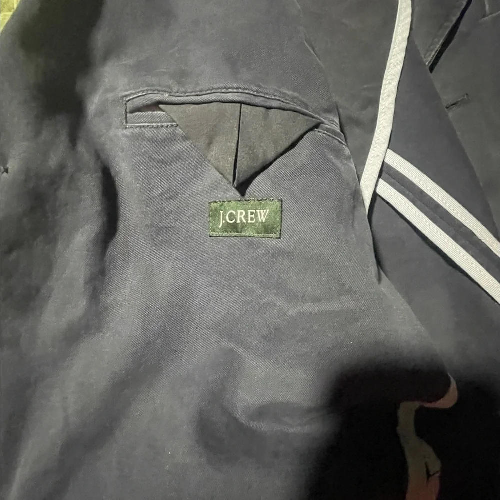 J. Crew Navy Men’s Blazer 3 Button 100% Cotton‎ Size Medium